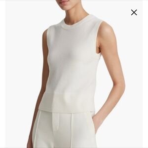 Vince Textured White Knit Sweater